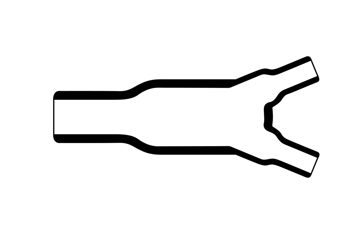 Overview diagram of Helashrink 200 series low profile two way outlet heat shrink shapes for routing multi core cables
