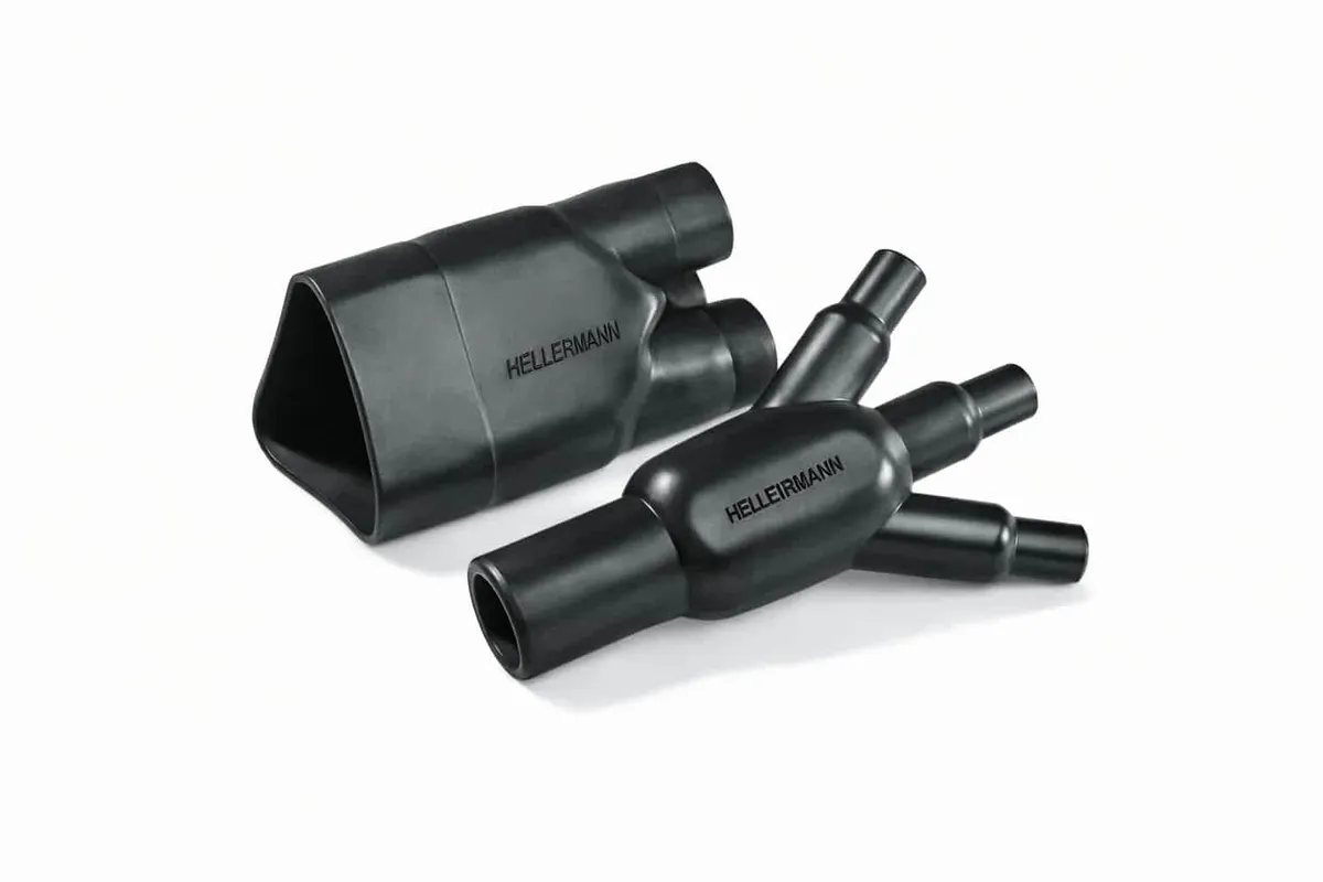 Helashrink 300 3-way outlet heat shrink shape VG style for harness transitions, strain relief