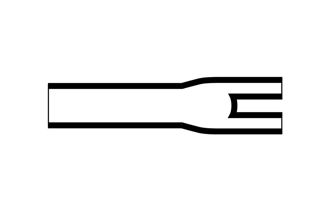 Diagram of Helashrink 400 series four way outlet heat shrink shape for inline low voltage cable breakouts