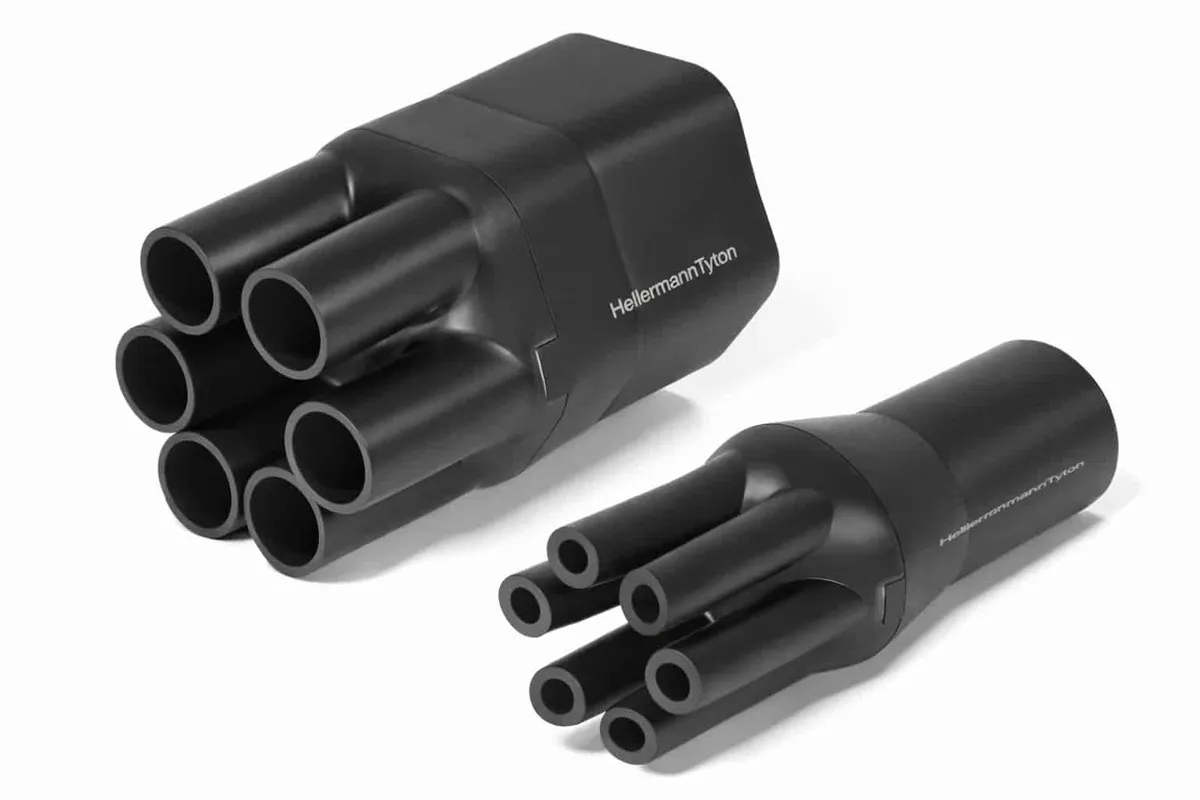 Helashrink 600 6-way outlet breakout boot for insulating and sealing cable crotch systems