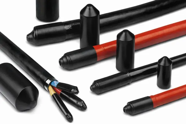 Helashrink 1600 series end caps used to seal and insulate cable ends during storage and operation