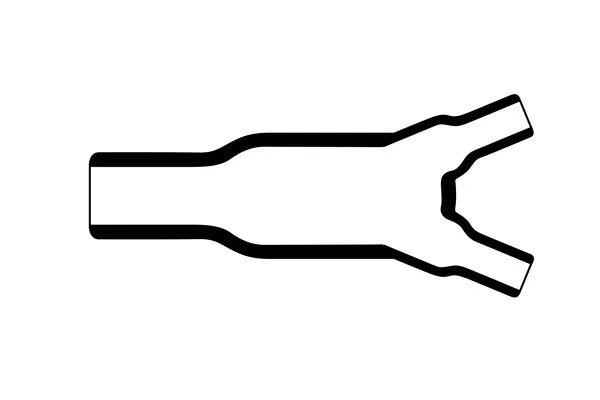 Overview diagram of Helashrink 200 series low profile two way outlet heat shrink shapes for routing multi core cables