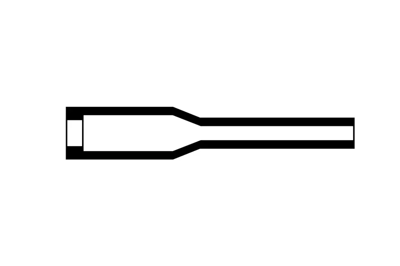 Overview diagram of Helashrink 120 series bottle shaped heat shrink boots with rib for sealing and strain relief