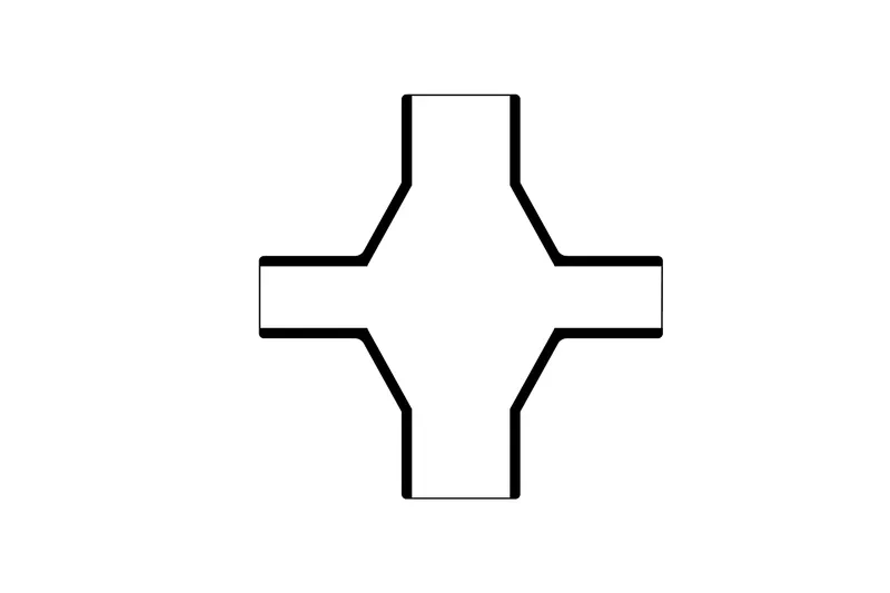 Overview diagram of Helashrink 2000 series right angle cross heat shrink molded shape for four direction cable routing